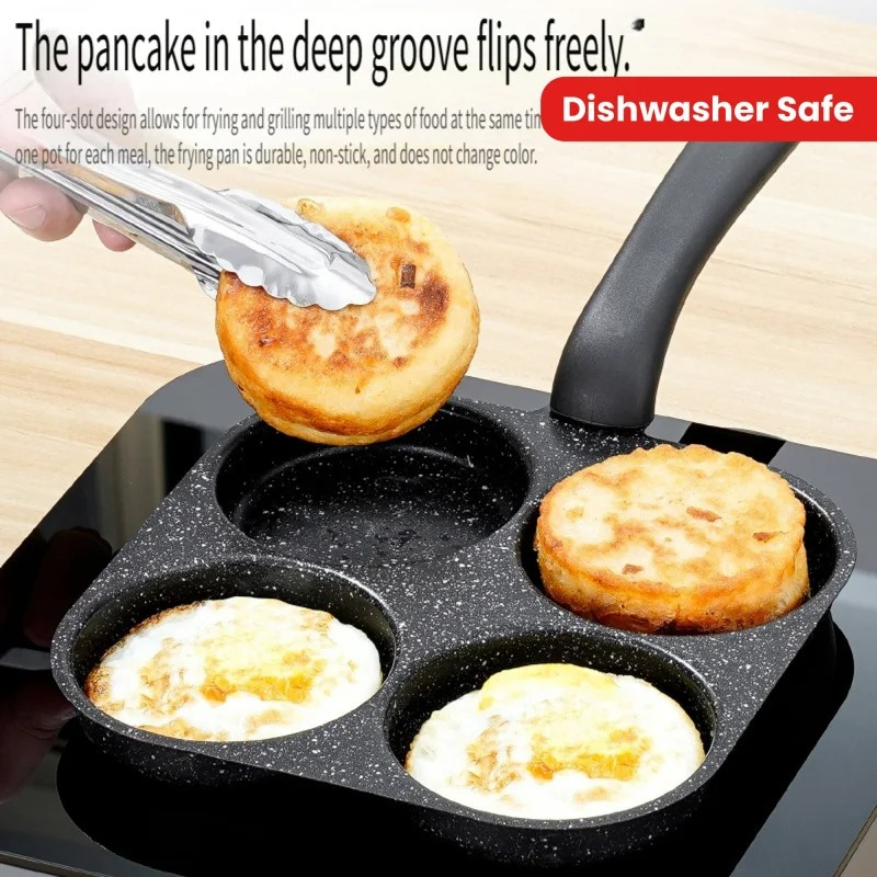 Mini Pancake Griddle - Kompatibel dengan Kompor Listrik, Panci Masak