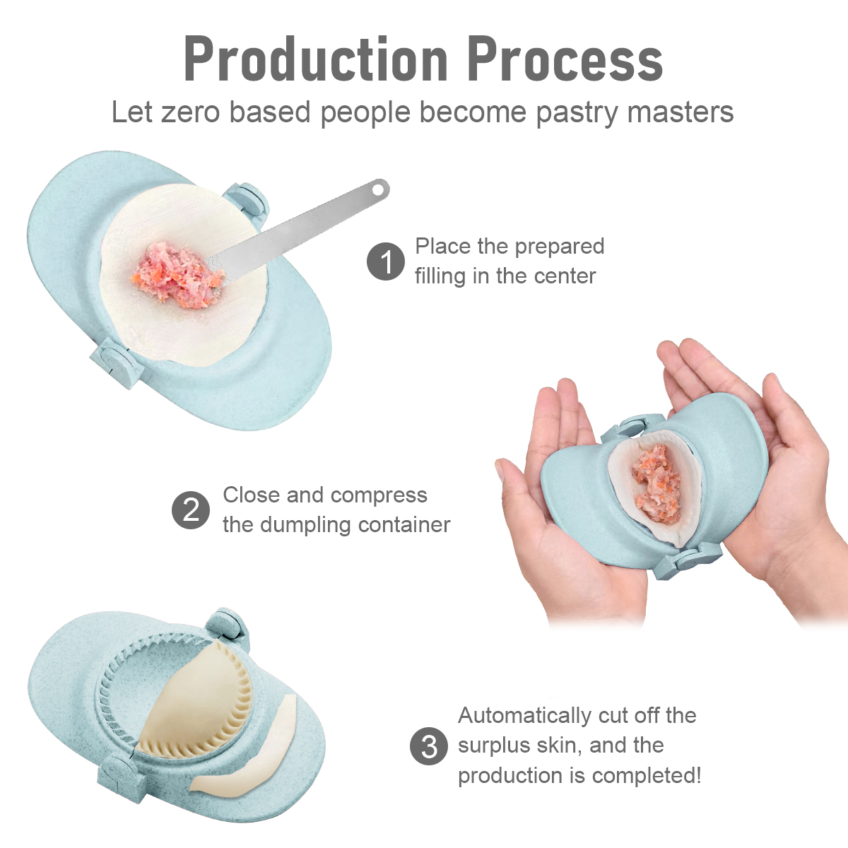 Cetakan tekan pangsit dapur 7P - Dumpling Press Set ulasan dan harga