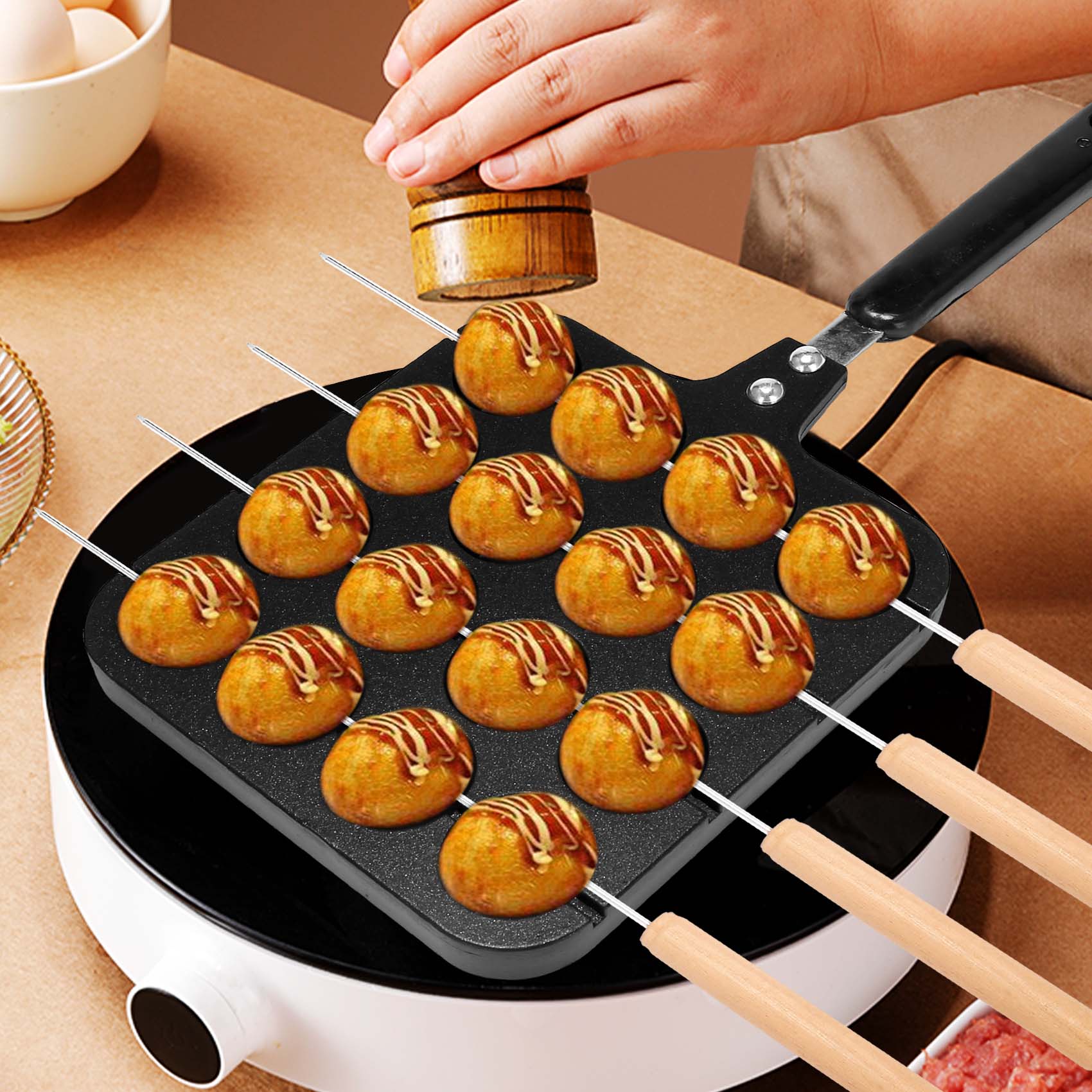F-T 16 Lubang Aluminium Pembua - Takoyaki Grill Plate ulasan dan harga