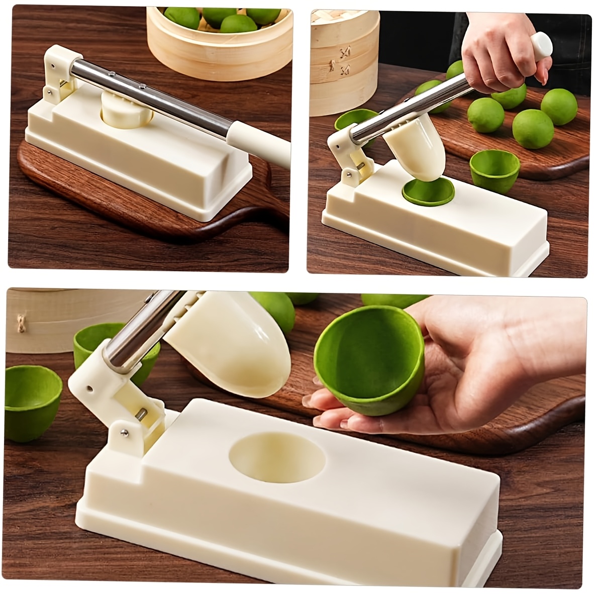 Cetakan Kulit Bakpao Oval Anti - Dumpling Press Set ulasan dan harga